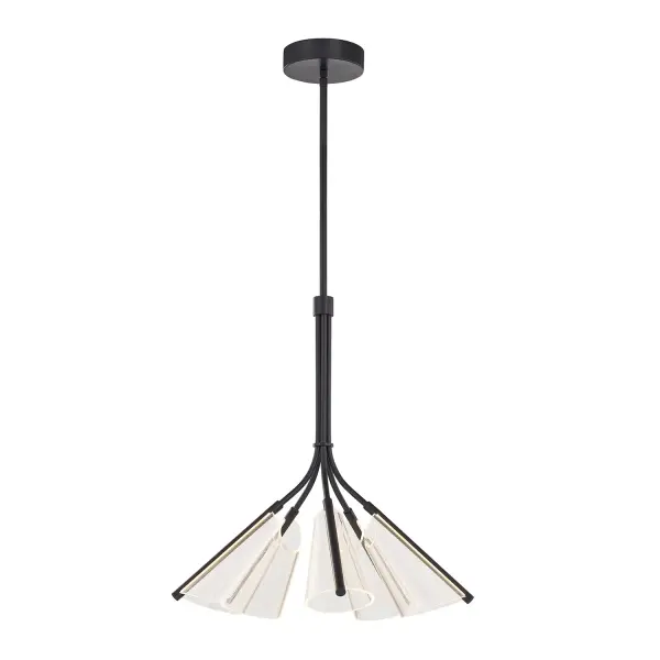 Striking Modern Chandelier with Edge-Lit Acrylic Shades - Image 5