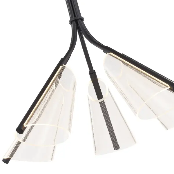 Striking Modern Chandelier with Edge-Lit Acrylic Shades - Image 6
