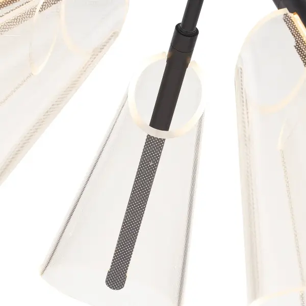 Striking Modern Chandelier with Edge-Lit Acrylic Shades - Image 7