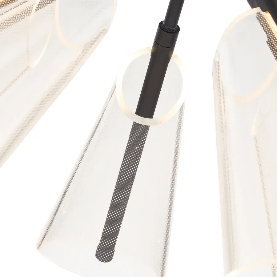 Striking Modern Chandelier with Edge-Lit Acrylic Shades - Image 7