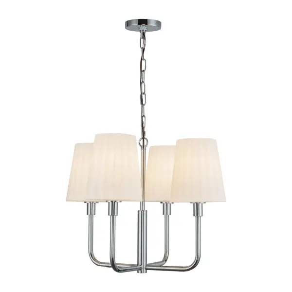 Plisse 23-Inch Chandelier in Matte Black with Opal Glass - Image 1