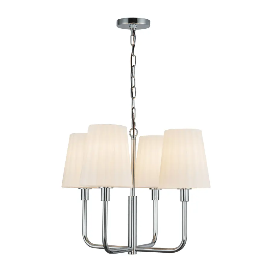 Plisse 23-Inch Chandelier in Matte Black with Opal Glass - Image 1