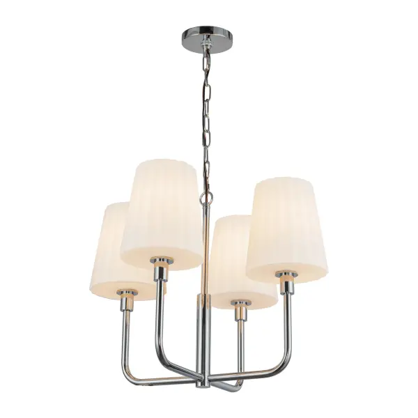 Plisse 23-Inch Chandelier in Matte Black with Opal Glass - Image 2