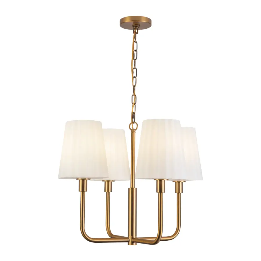 Plisse 23-Inch Chandelier in Matte Black with Opal Glass - Image 11