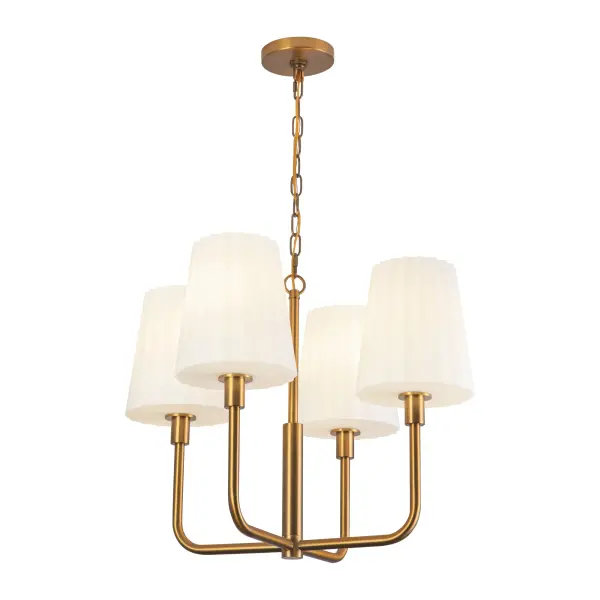 Plisse 23-Inch Chandelier in Matte Black with Opal Glass - Image 12