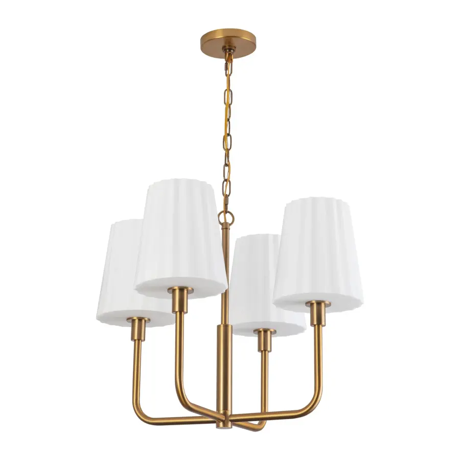 Plisse 23-Inch Chandelier in Matte Black with Opal Glass - Image 13