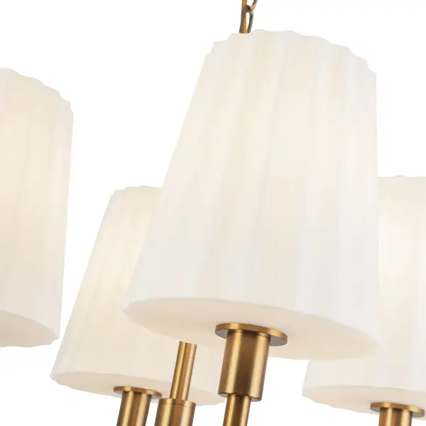 Plisse 23-Inch Chandelier in Matte Black with Opal Glass - Image 14