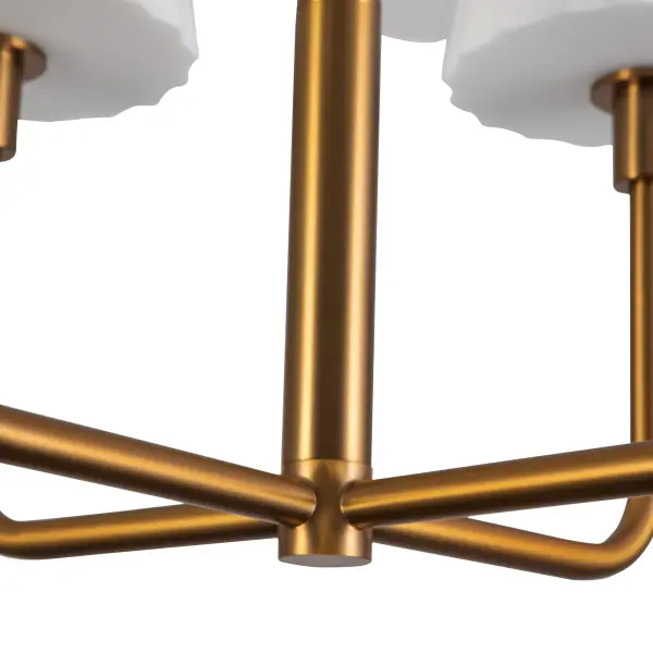 Plisse 23-Inch Chandelier in Matte Black with Opal Glass - Image 15