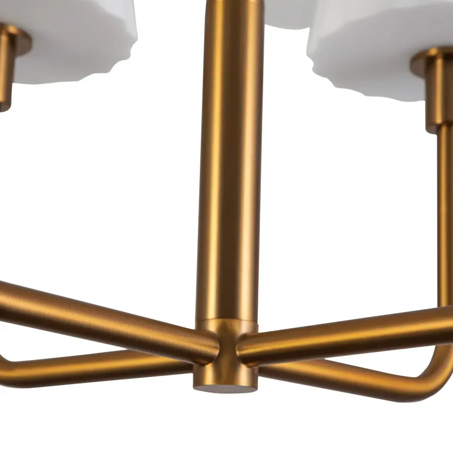 Plisse 23-Inch Chandelier in Matte Black with Opal Glass - Image 15