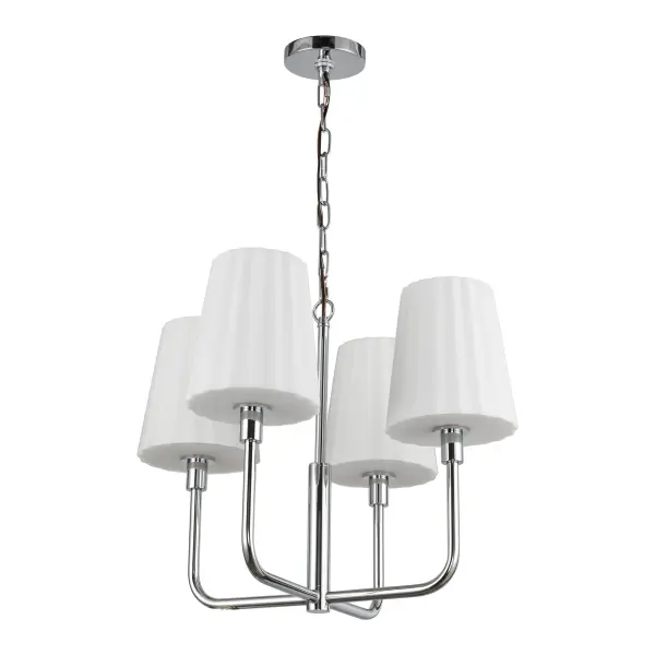 Plisse 23-Inch Chandelier in Matte Black with Opal Glass - Image 3