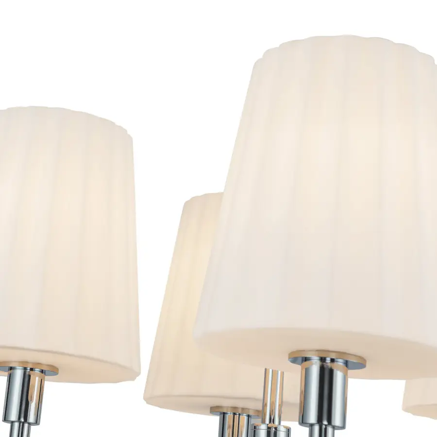 Plisse 23-Inch Chandelier in Matte Black with Opal Glass - Image 4