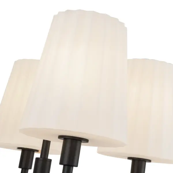 Plisse 23-Inch Chandelier in Matte Black with Opal Glass - Image 9