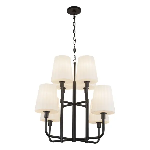 Plisse 30-Inch Chandelier in Chrome with Opal Glass - Image 11