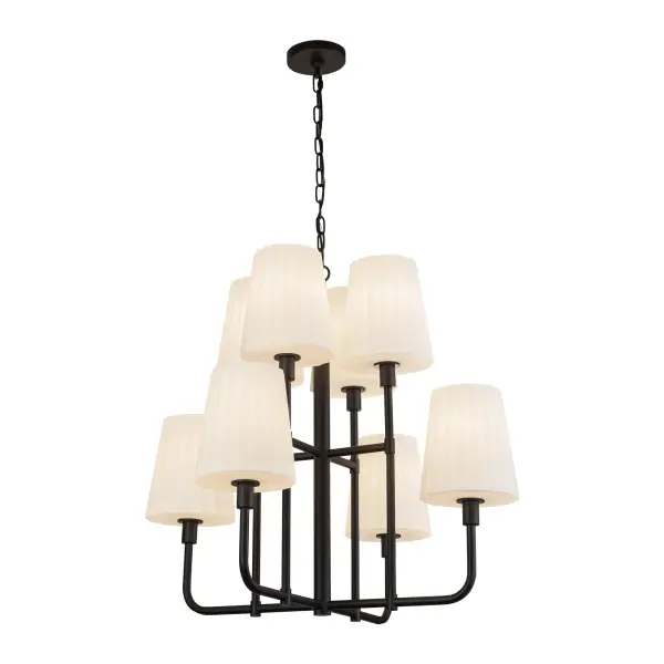 Plisse 30-Inch Chandelier in Chrome with Opal Glass - Image 12