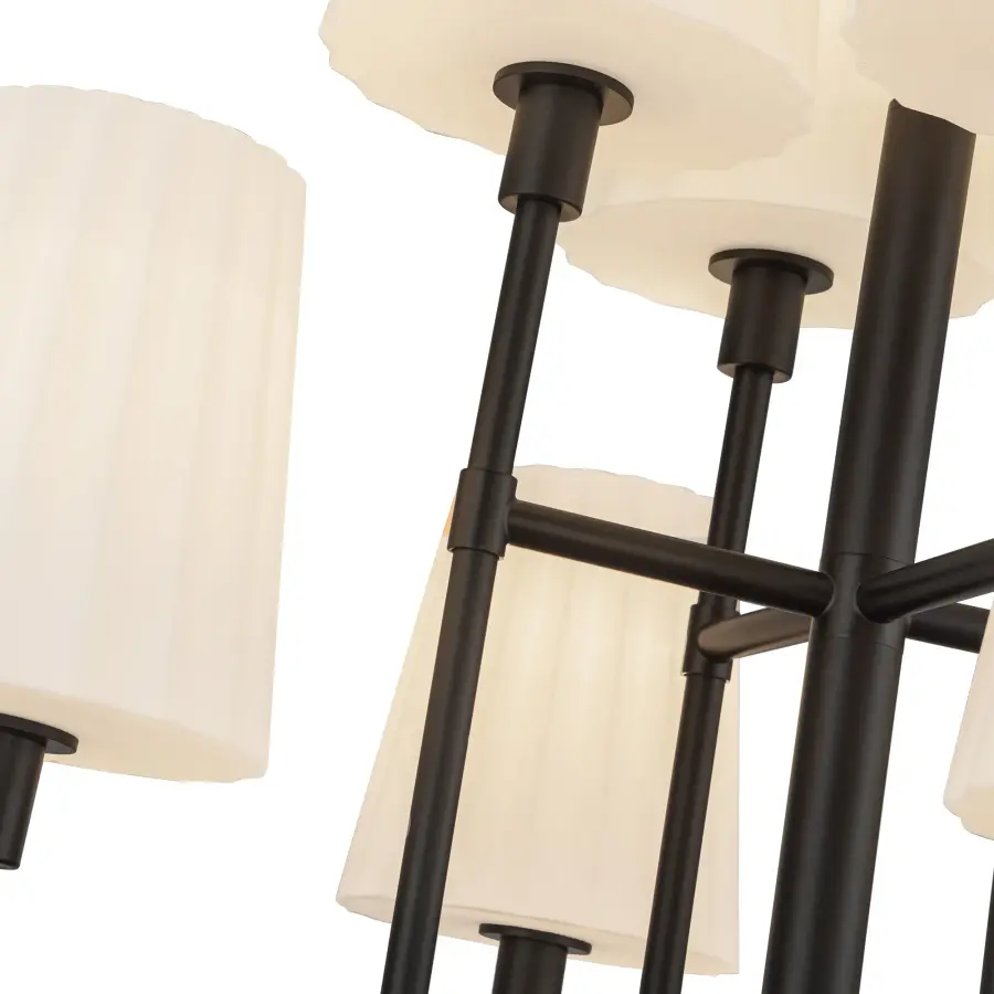 Plisse 30-Inch Chandelier in Chrome with Opal Glass - Image 14