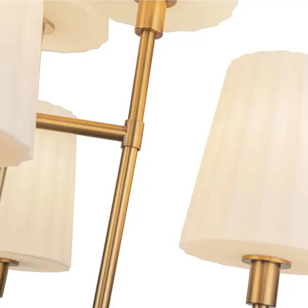 Plisse 30-Inch Chandelier in Chrome with Opal Glass - Image 4