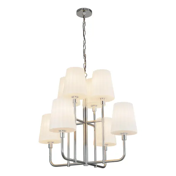 Plisse 30-Inch Chandelier in Chrome with Opal Glass - Image 7
