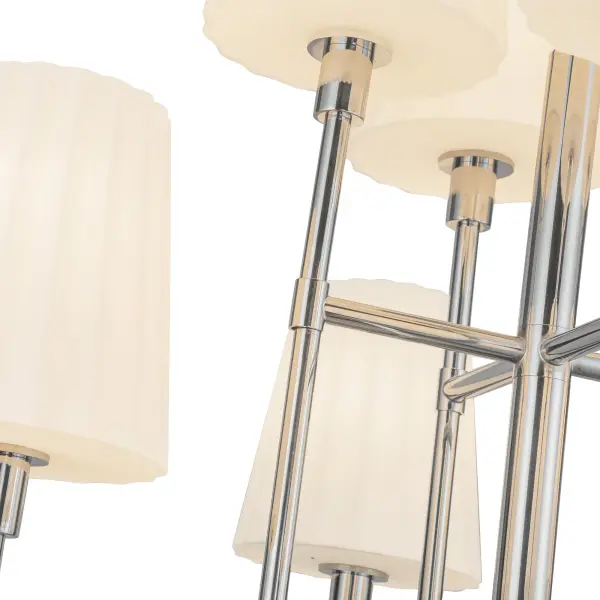 Plisse 30-Inch Chandelier in Chrome with Opal Glass - Image 9