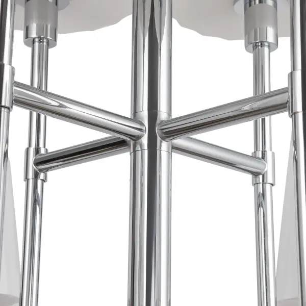 Plisse 30-Inch Chandelier in Chrome with Opal Glass - Image 10