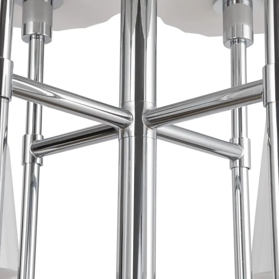 Plisse 30-Inch Chandelier in Chrome with Opal Glass - Image 10