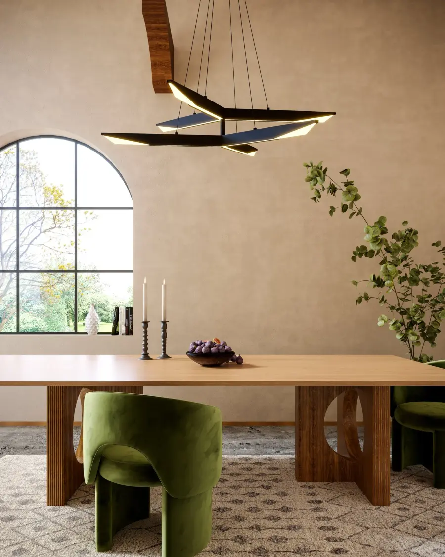 Japanese-Inspired Modern Chandelier with Integrated LED Technology - Image 2