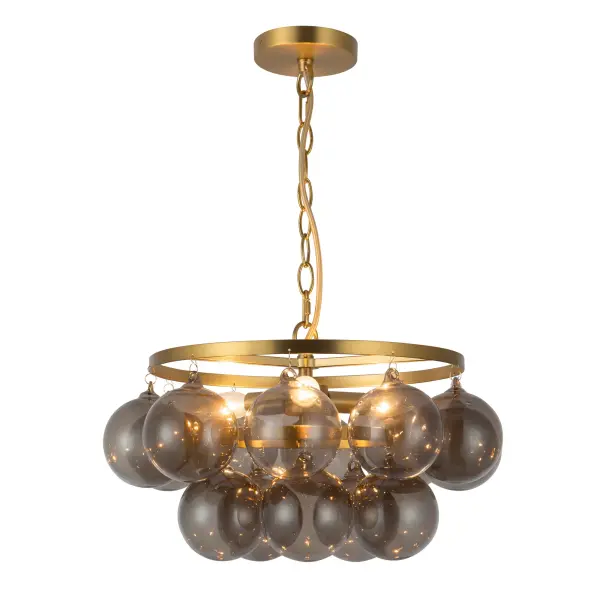 Faye 18-Inch Chandelier in Matte Black with Smoked Glass - Image 1