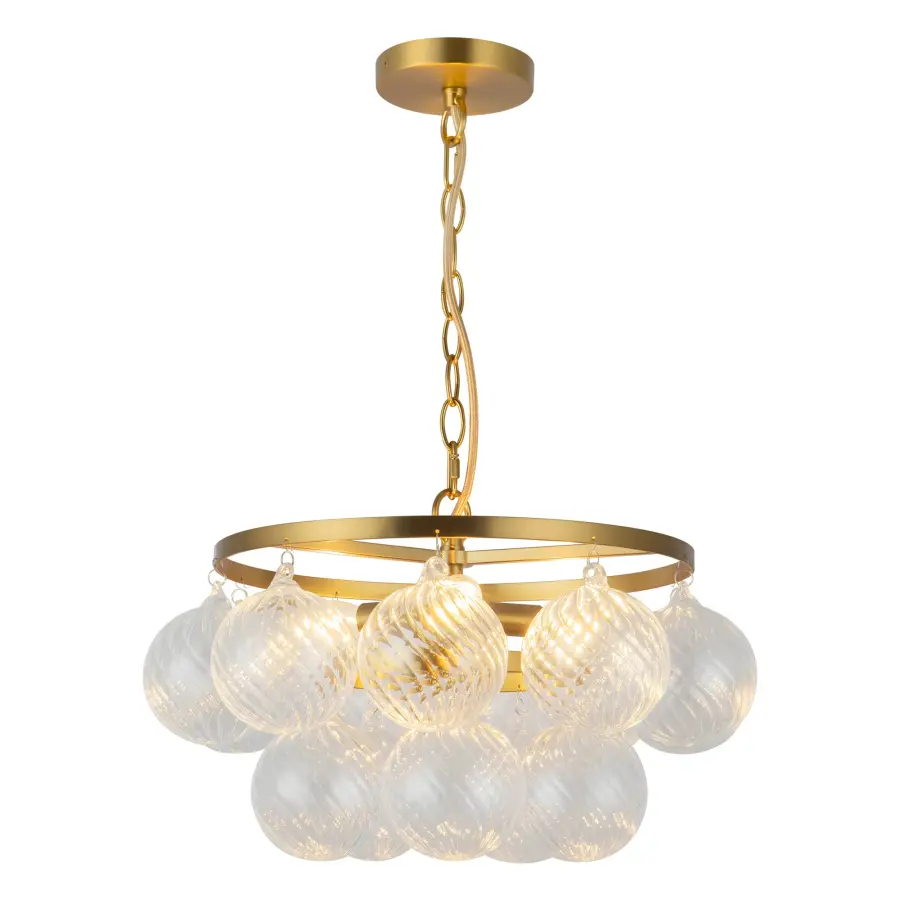 Faye 18-Inch Chandelier in Matte Black with Smoked Glass - Image 2