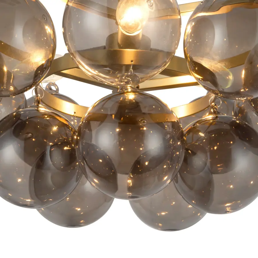 Faye 18-Inch Chandelier in Matte Black with Smoked Glass - Image 12