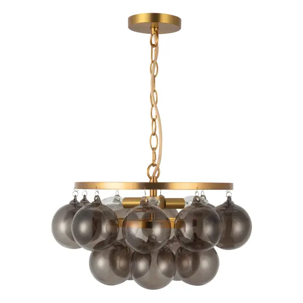 Faye 18-Inch Chandelier in Matte Black with Smoked Glass - Image 13