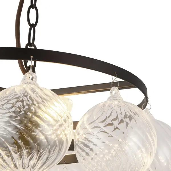 Faye 18-Inch Chandelier in Matte Black with Smoked Glass - Image 8