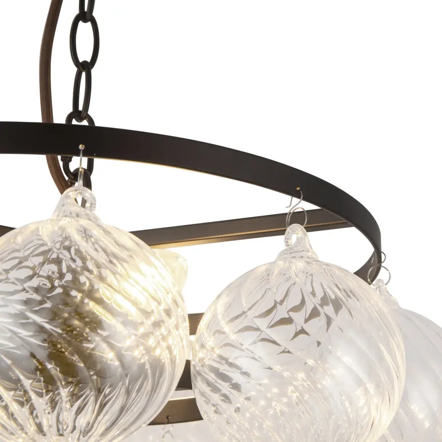 Faye 18-Inch Chandelier in Matte Black with Smoked Glass - Image 8