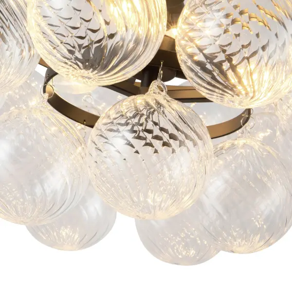 Faye 24-Inch Chandelier in Matte Black with Smoked Glass - Image 16