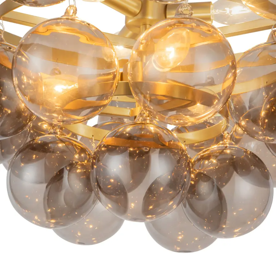 Faye 24-Inch Chandelier in Matte Black with Smoked Glass - Image 21