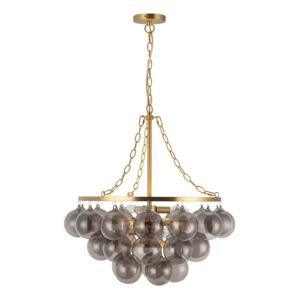 Faye 24-Inch Chandelier in Matte Black with Smoked Glass - Image 22