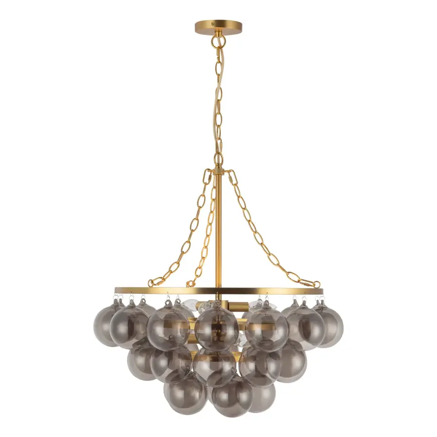 Faye 24-Inch Chandelier in Matte Black with Smoked Glass - Image 22