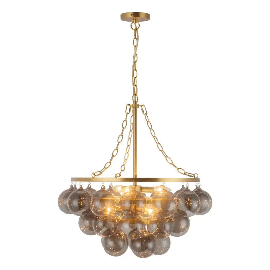 Faye 24-Inch Chandelier in Matte Black with Smoked Glass - Image 23