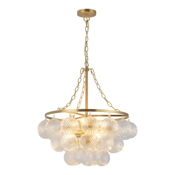 Faye 24-Inch Chandelier in Matte Black with Smoked Glass - Image 4