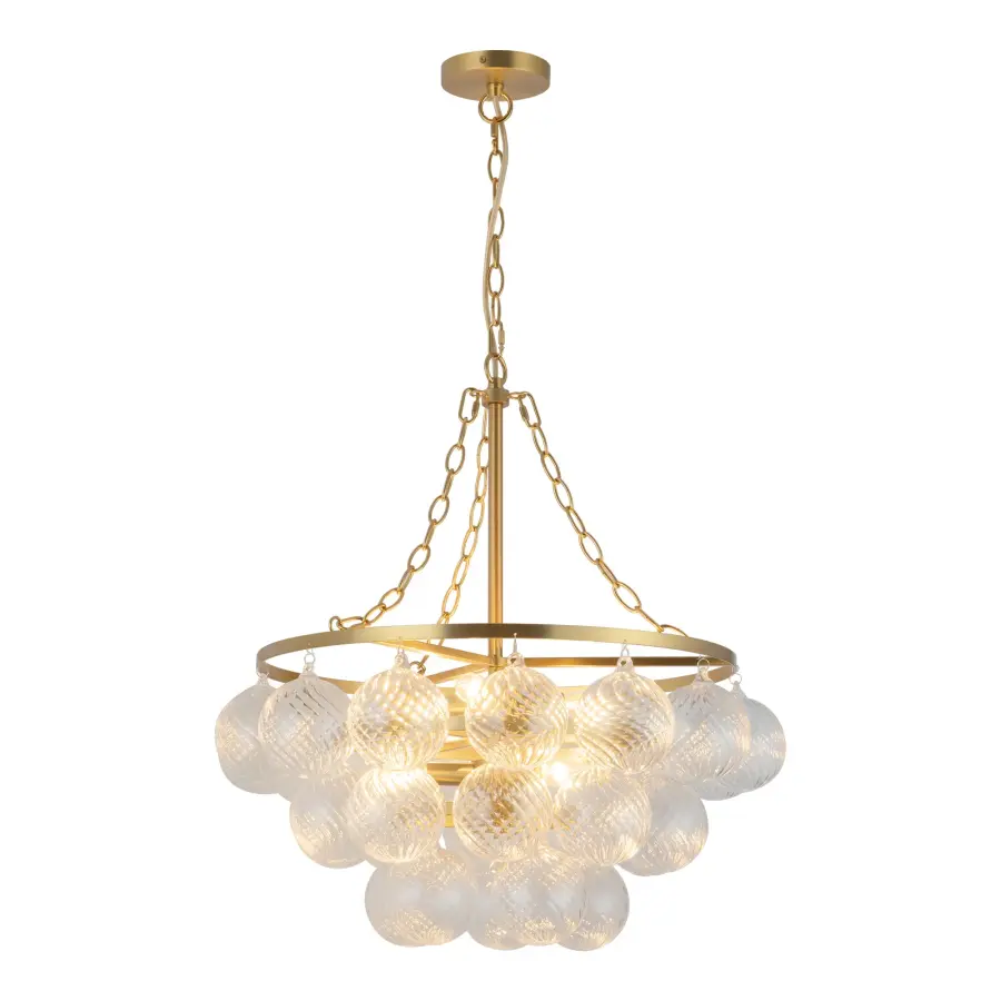 Faye 24-Inch Chandelier in Matte Black with Smoked Glass - Image 4