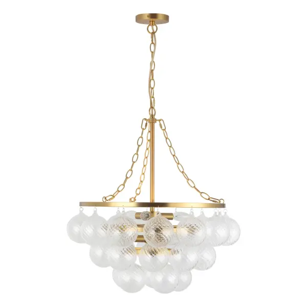 Faye 24-Inch Chandelier in Matte Black with Smoked Glass - Image 7