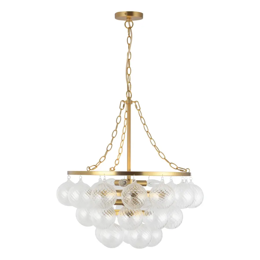 Faye 24-Inch Chandelier in Matte Black with Smoked Glass - Image 7