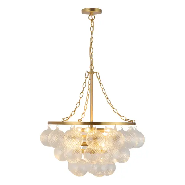 Faye 24-Inch Chandelier in Matte Black with Smoked Glass - Image 8