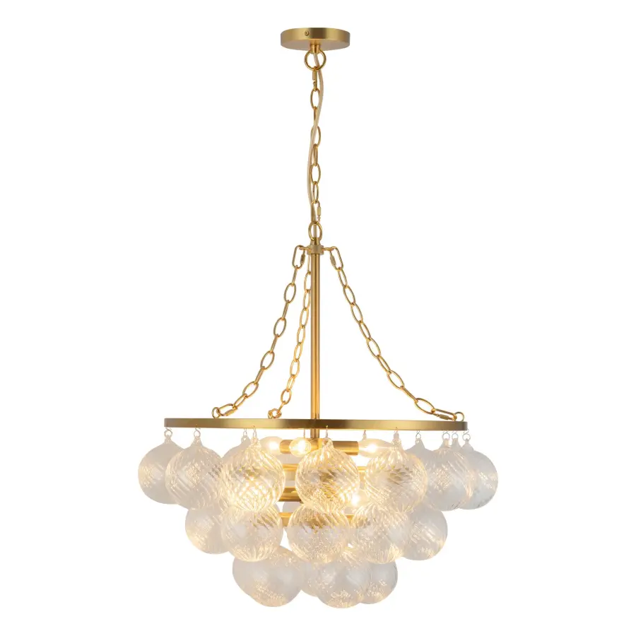 Faye 24-Inch Chandelier in Matte Black with Smoked Glass - Image 8