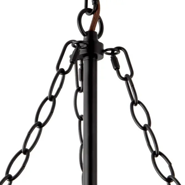 Faye 24-Inch Chandelier in Matte Black with Smoked Glass - Image 10