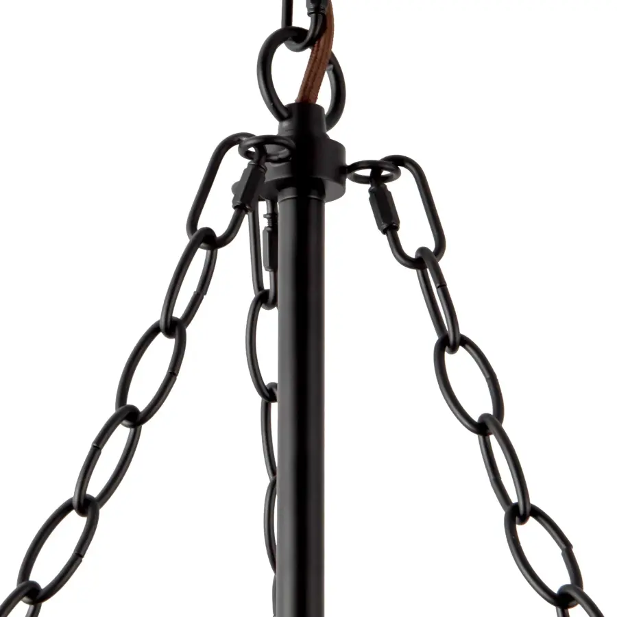 Faye 24-Inch Chandelier in Matte Black with Smoked Glass - Image 10
