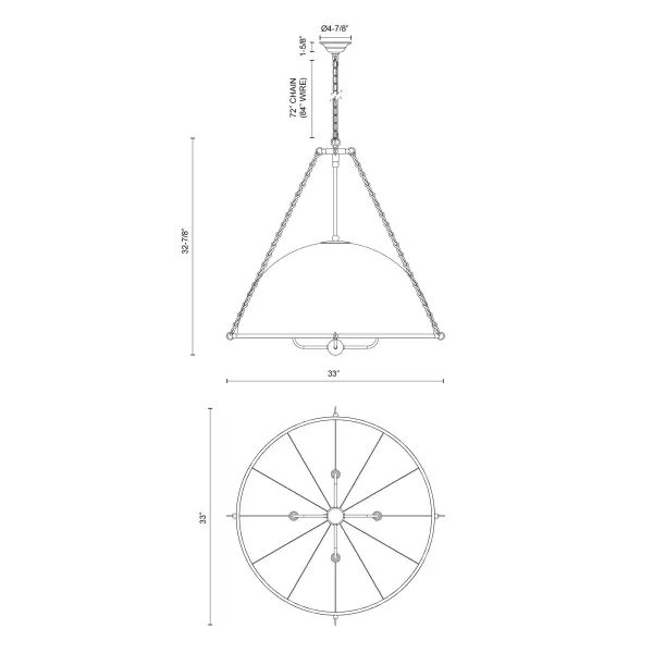 Crosby 33-Inch Chandelier in Brushed Gold - Image 14