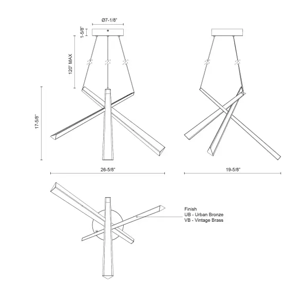 Lex 27-Inch Chandelier in Urban Bronze - Image 10