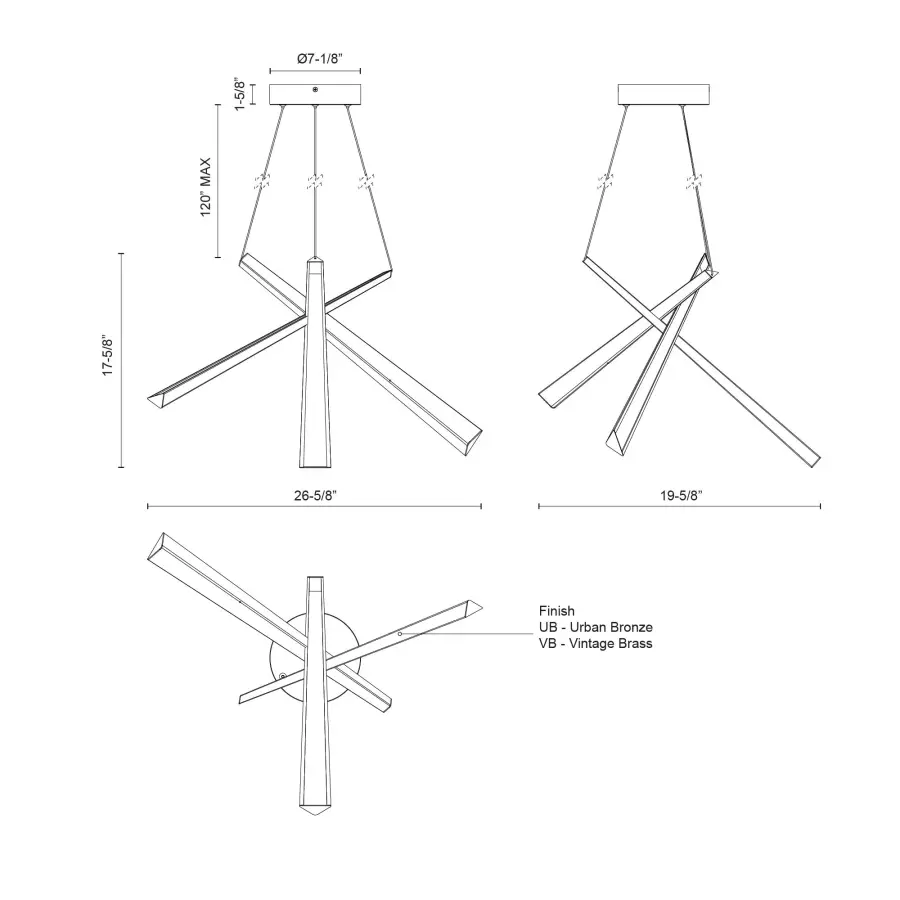 Lex 27-Inch Chandelier in Urban Bronze - Image 10