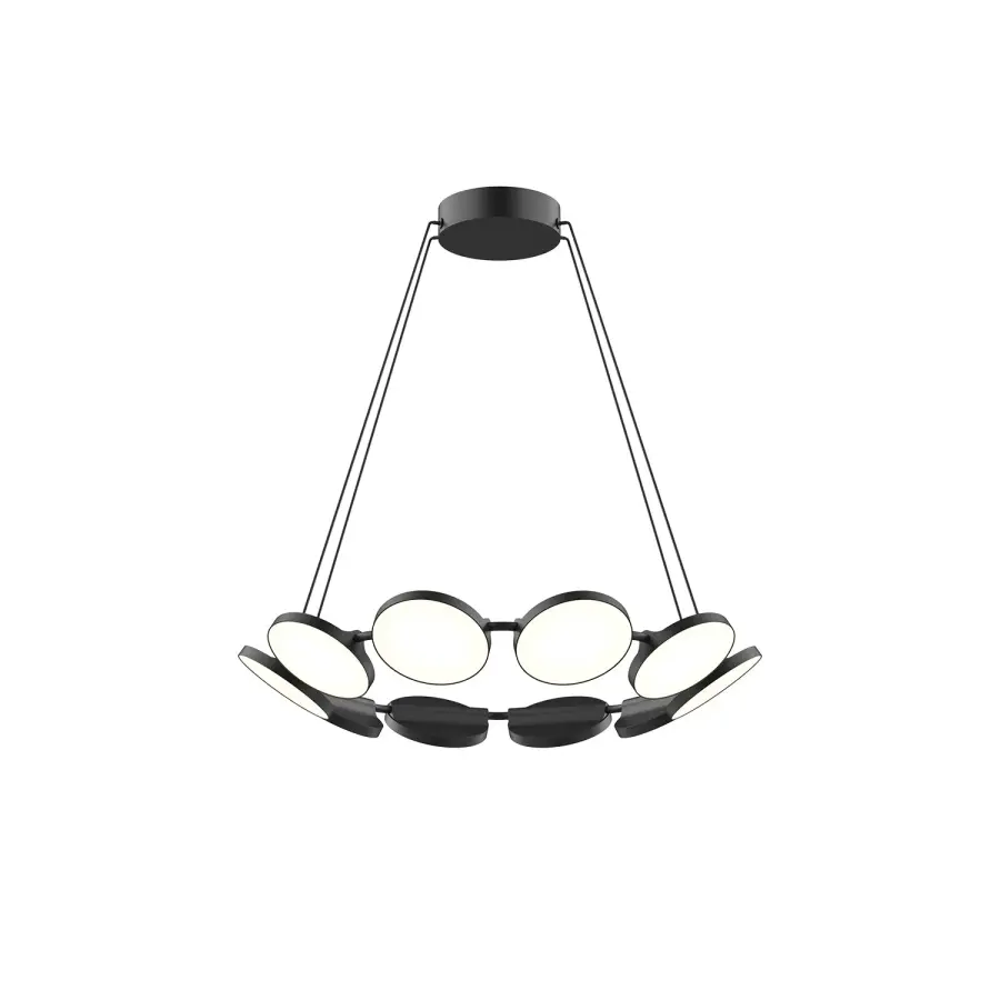 Sculptural Modern Chandelier with Adjustable Geometric Disks - Image 1