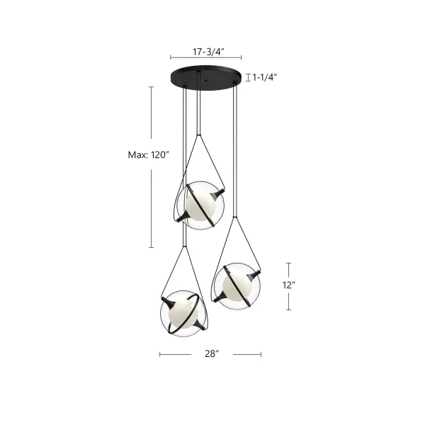 Aries 28" Chandelier in Matte Black - Image 8