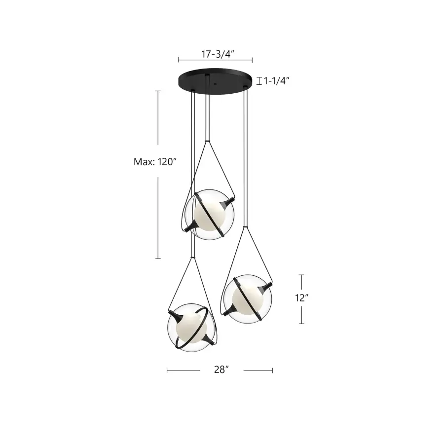 Aries 28" Chandelier in Matte Black - Image 8